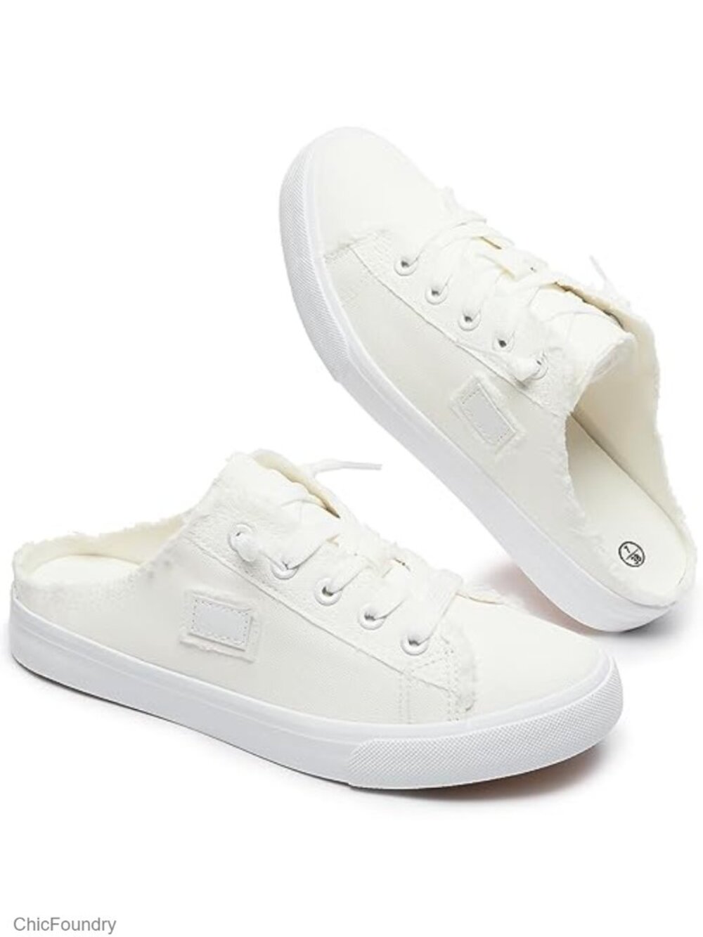 Women's Slip On Mules Sneakers Canvas Loafers Backless Comfort Walking Shoes